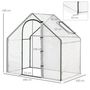 Voir la diapositive 3 : OUTSUNNY Serre de jardin balcon terrasse serre pour tomates 1,8L x 1l x 1,68H m acier PE imperméable transparent