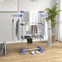 Voir la diapositive 2 : HOMCOM Séchoir à linge étendoir pliable ailes latérales 3 niveaux acier inox PP