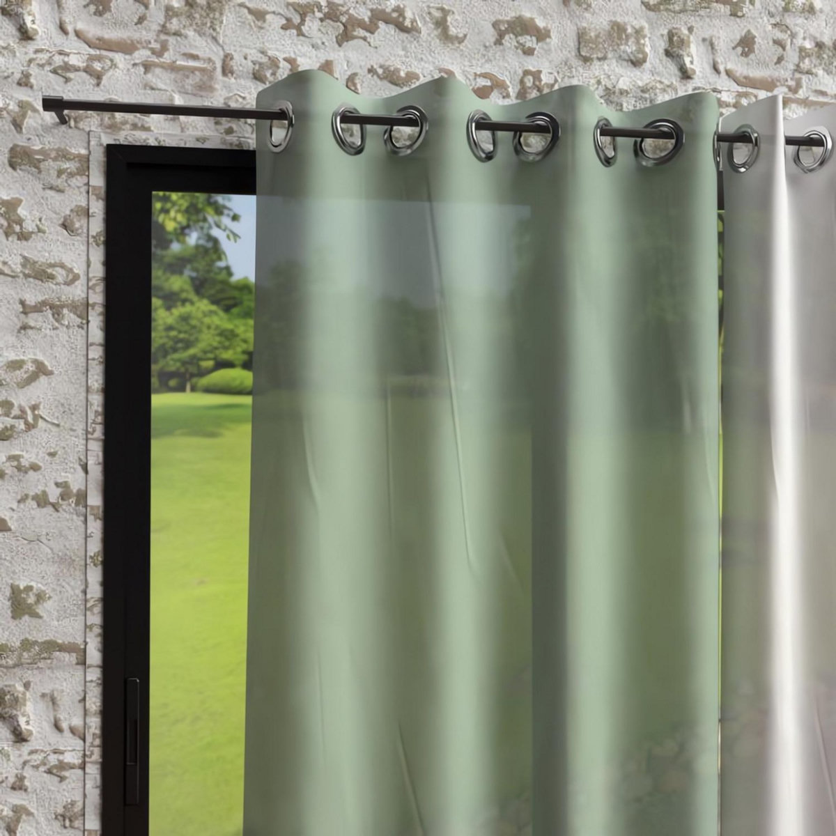 SOLEIL D'OCRE Voile à oeillets effet froissé 135x250 cm BOHEME, par Soleil d'Ocre