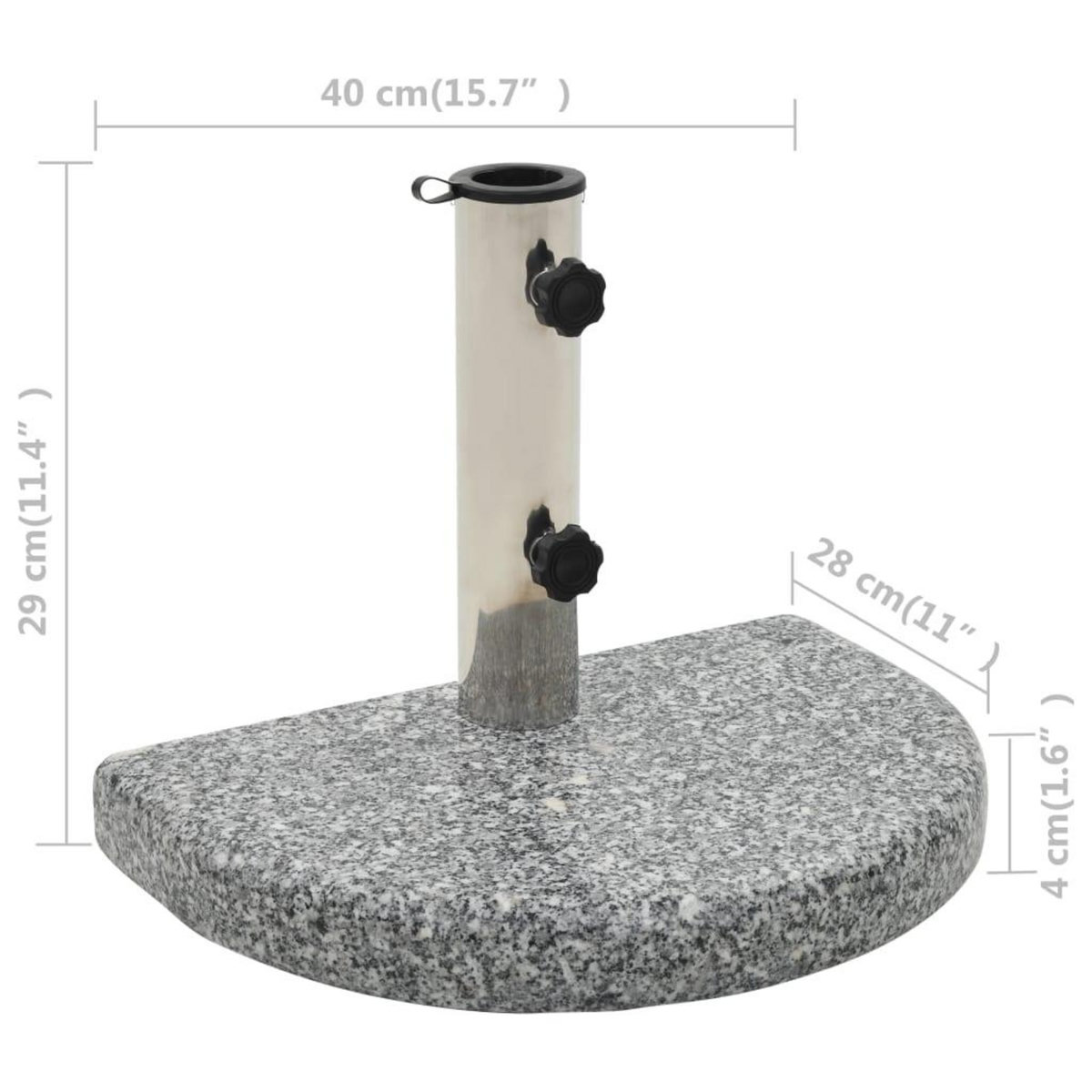 VIDAXL Socle de parasol Granite courbe 10 kg Gris