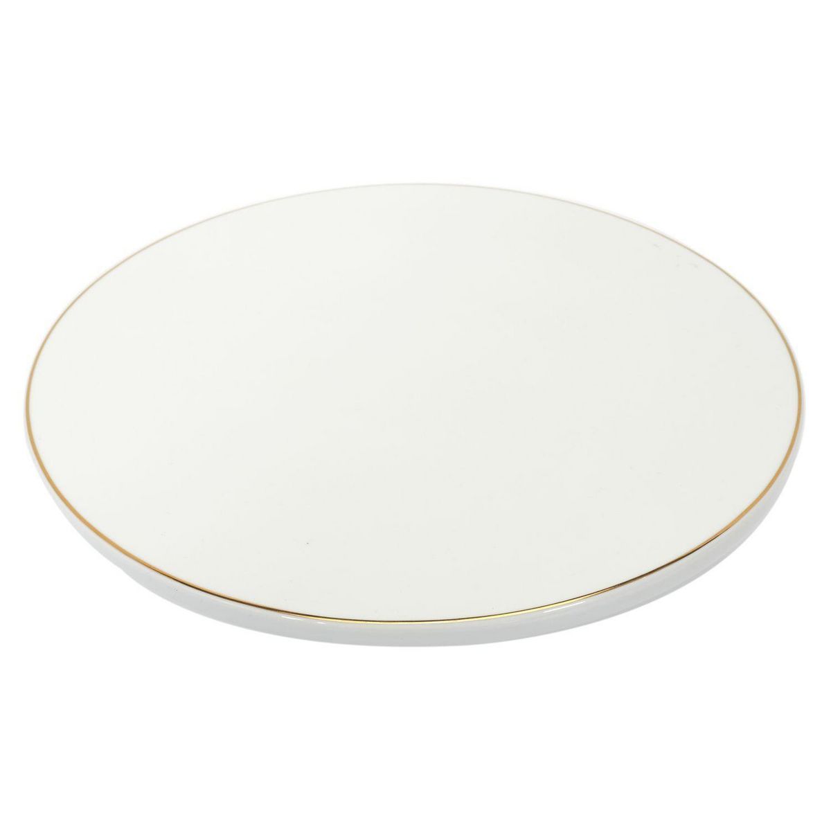 The Home Deco Factory Support à gâteau en porcelaine - Blanc et doré