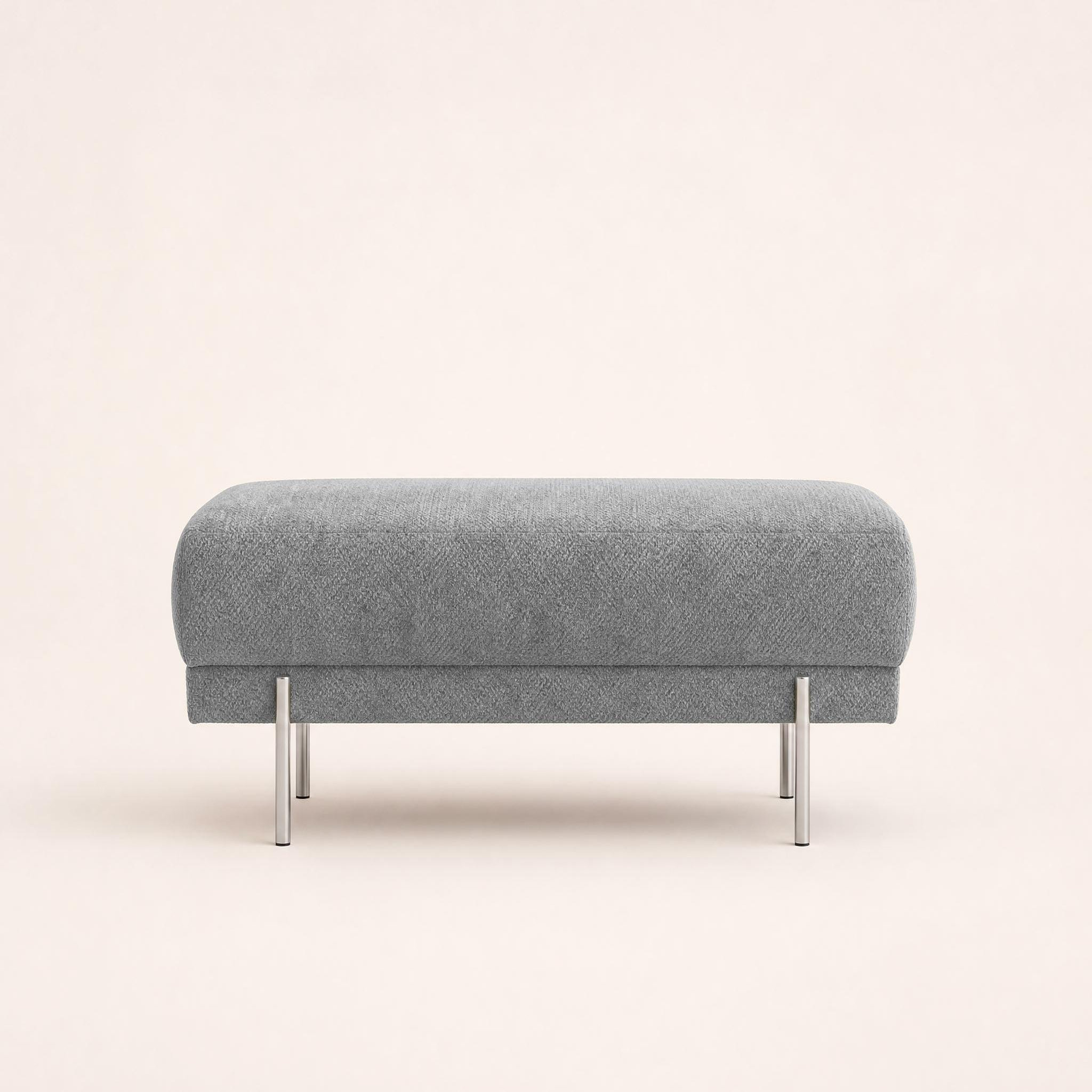 Voir la diapositive 4 : BEST MOBILIER Gabin - pouf en velours texturé