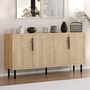 Voir la diapositive 3 : CONCEPT USINE Buffet cannelé 4 portes aspect bois 150x75cm CIARO