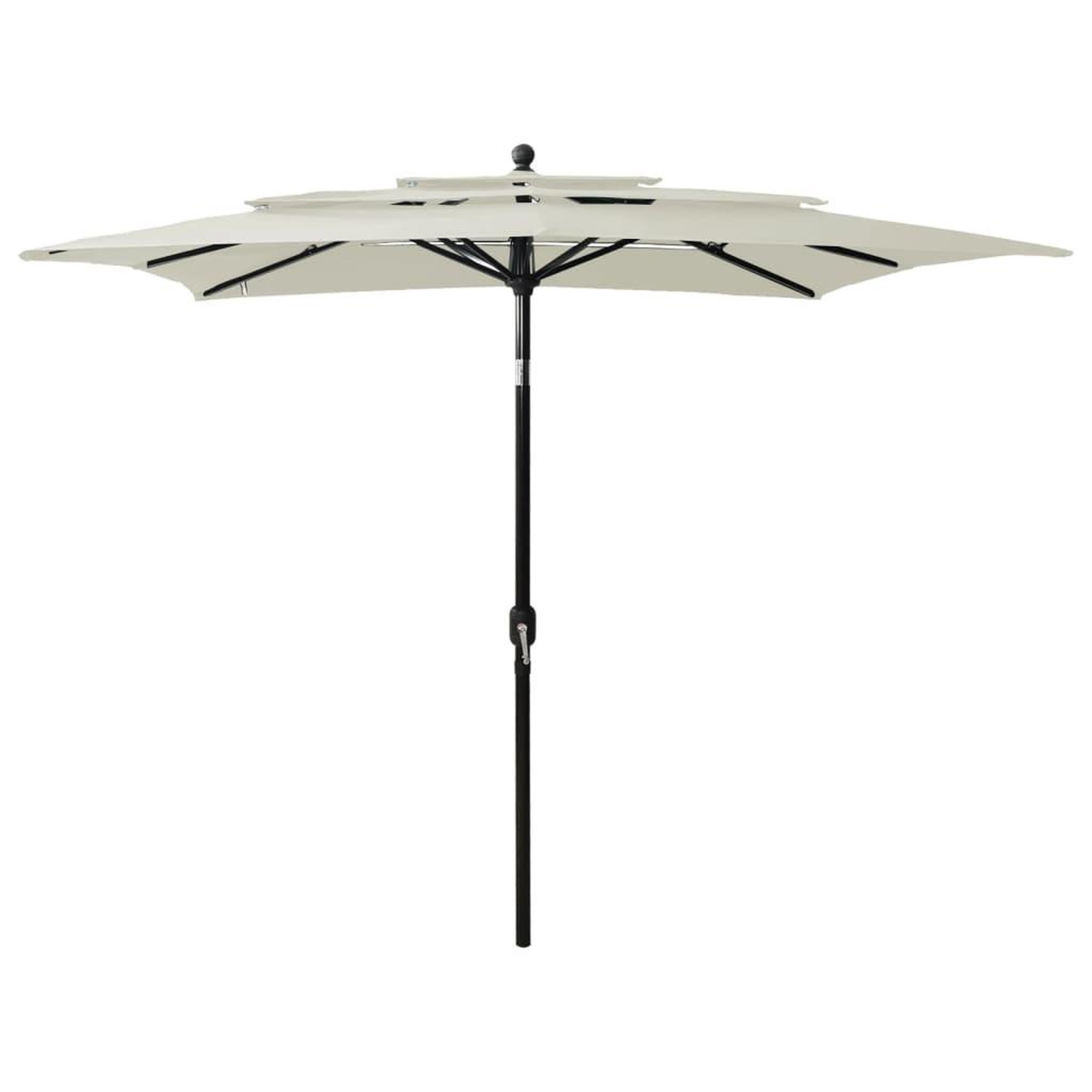 Voir la diapositive 1 : VIDAXL Parasol de jardin a 3 niveaux avec mat en aluminium sable