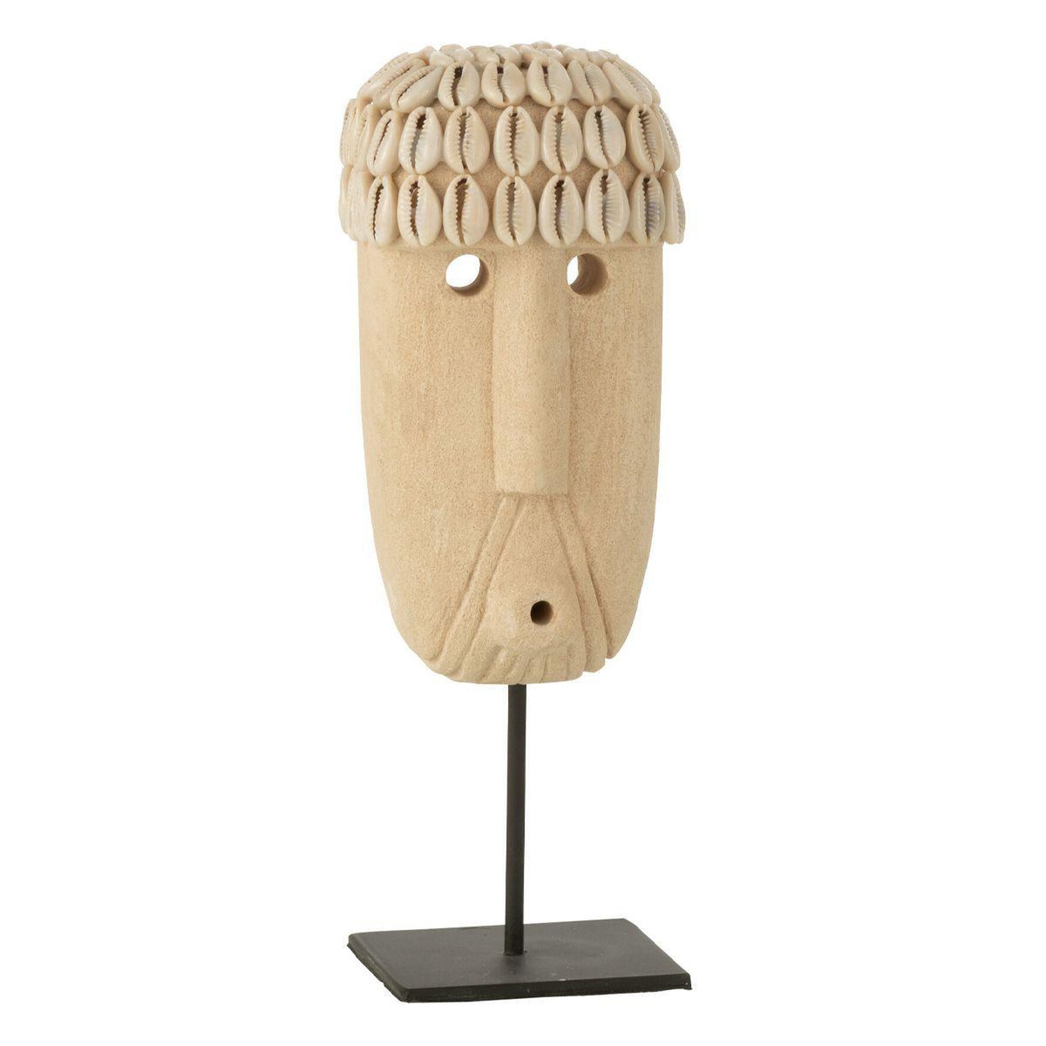 J-LINE Statuette Masque Coquillage  Julien  23cm Naturel
