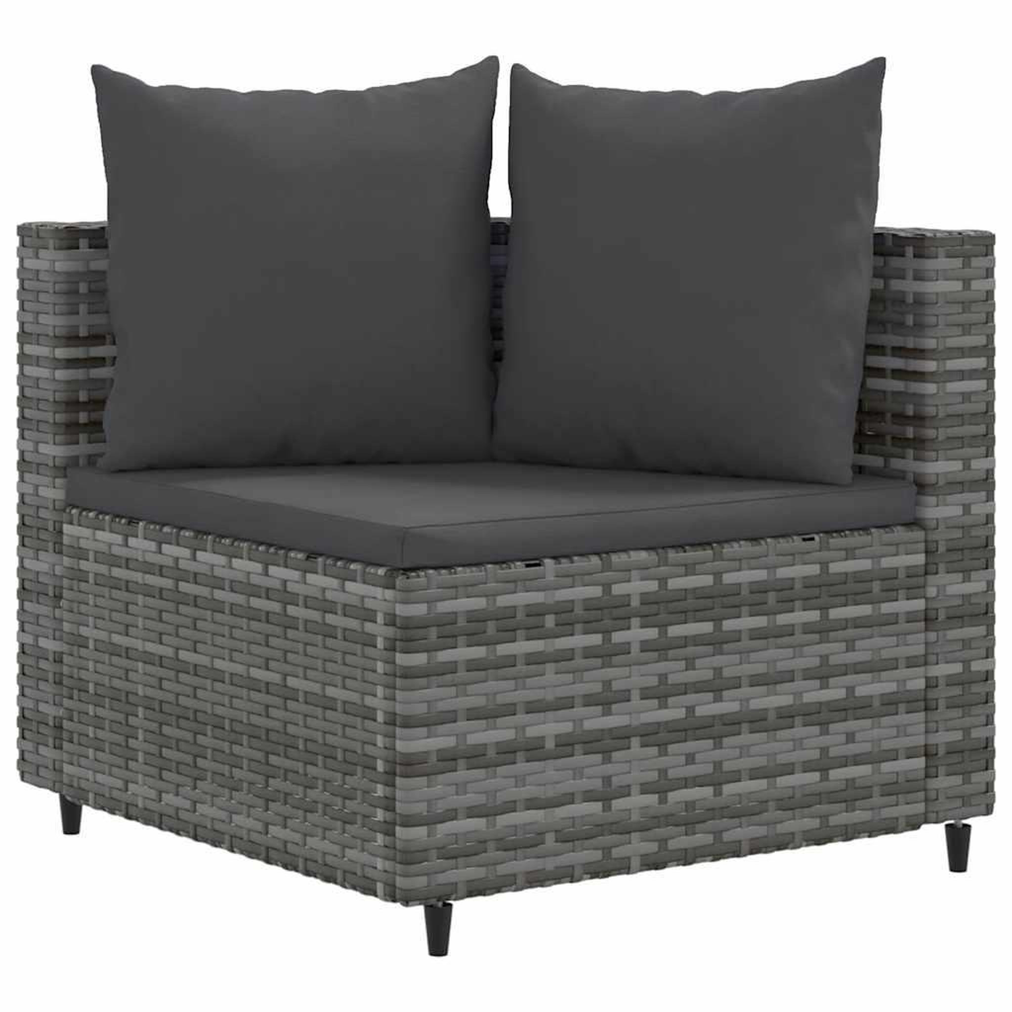 Voir la diapositive 3 : VIDAXL Salon de jardin 8 pcs avec coussins gris resine tressee