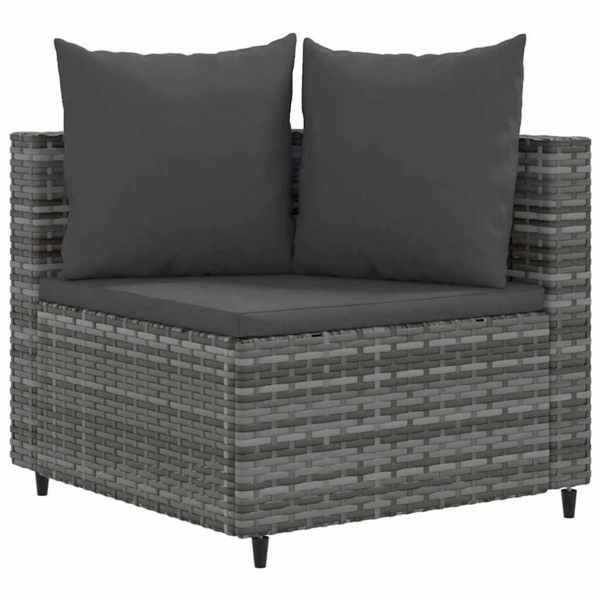 VIDAXL Salon de jardin 8 pcs avec coussins gris resine tressee