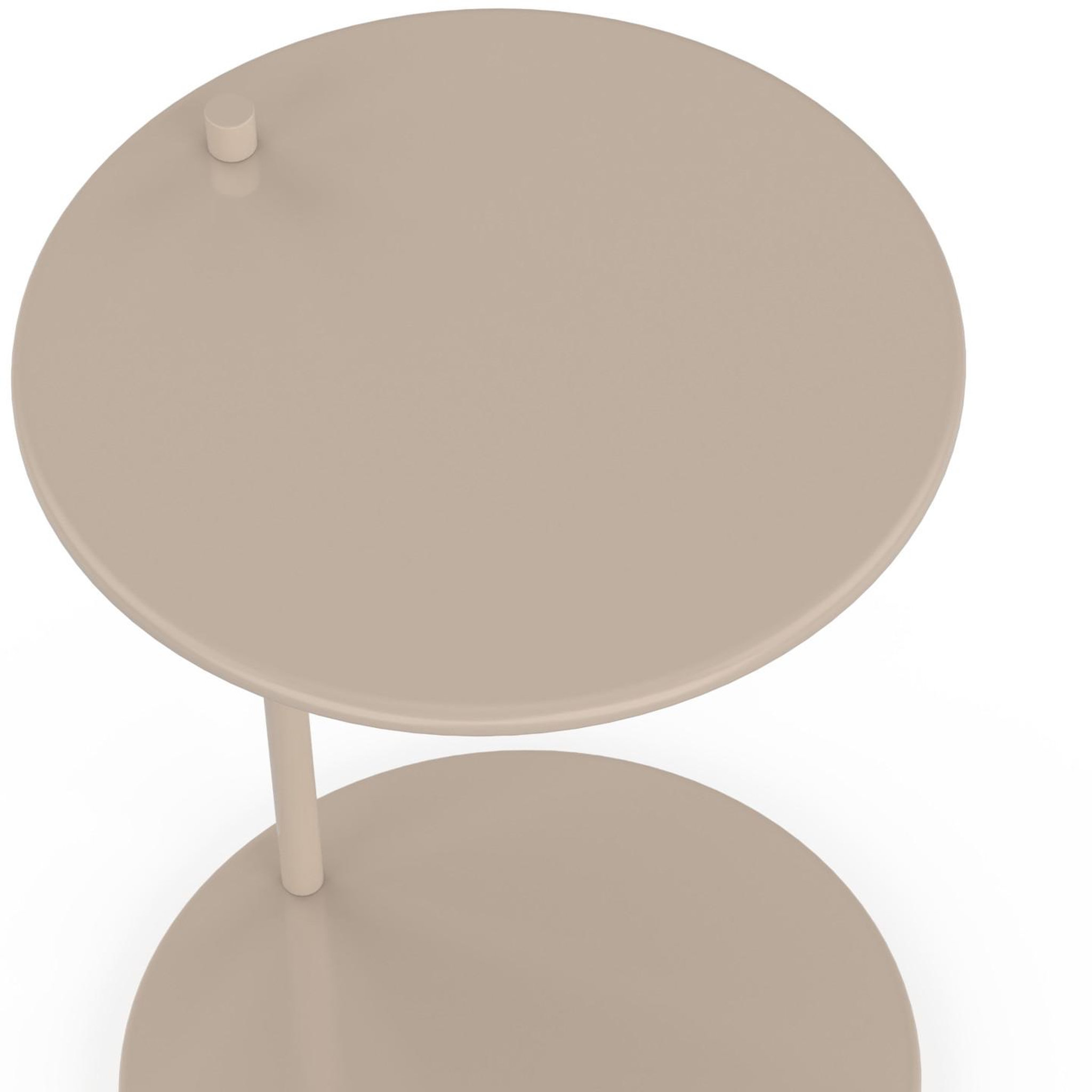 Voir la diapositive 5 : ID MARKET Lot de 2 tables d'appoint rondes, bouts de canapé, tables de chevet leontine 40 cm métal taupe