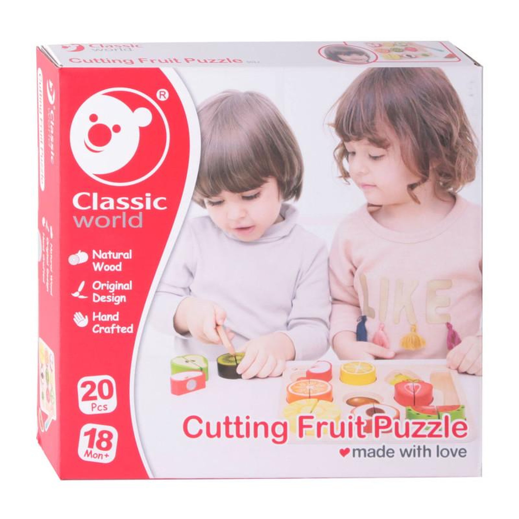 Voir la diapositive 2 : CLASSIC WORLD Classic World Wooden Cut Fruit, 20 pcs.