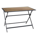 Paris Prix Table de Jardin Pliable  Barcelone  110cm Gris & Naturel
