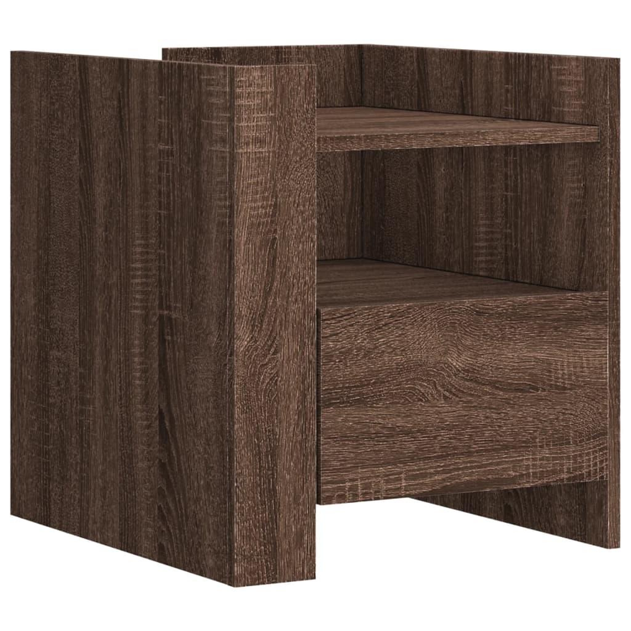 Voir la diapositive 2 : VIDAXL Table de chevet chene marron 45x50x50 cm bois d'ingenierie