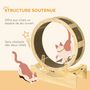 Voir la diapositive 6 : PAWHUT Roue d'exercice pour chat - frein, grattoirs - dim. 91L x 33,5P x 94H cm - aspect bois naturel