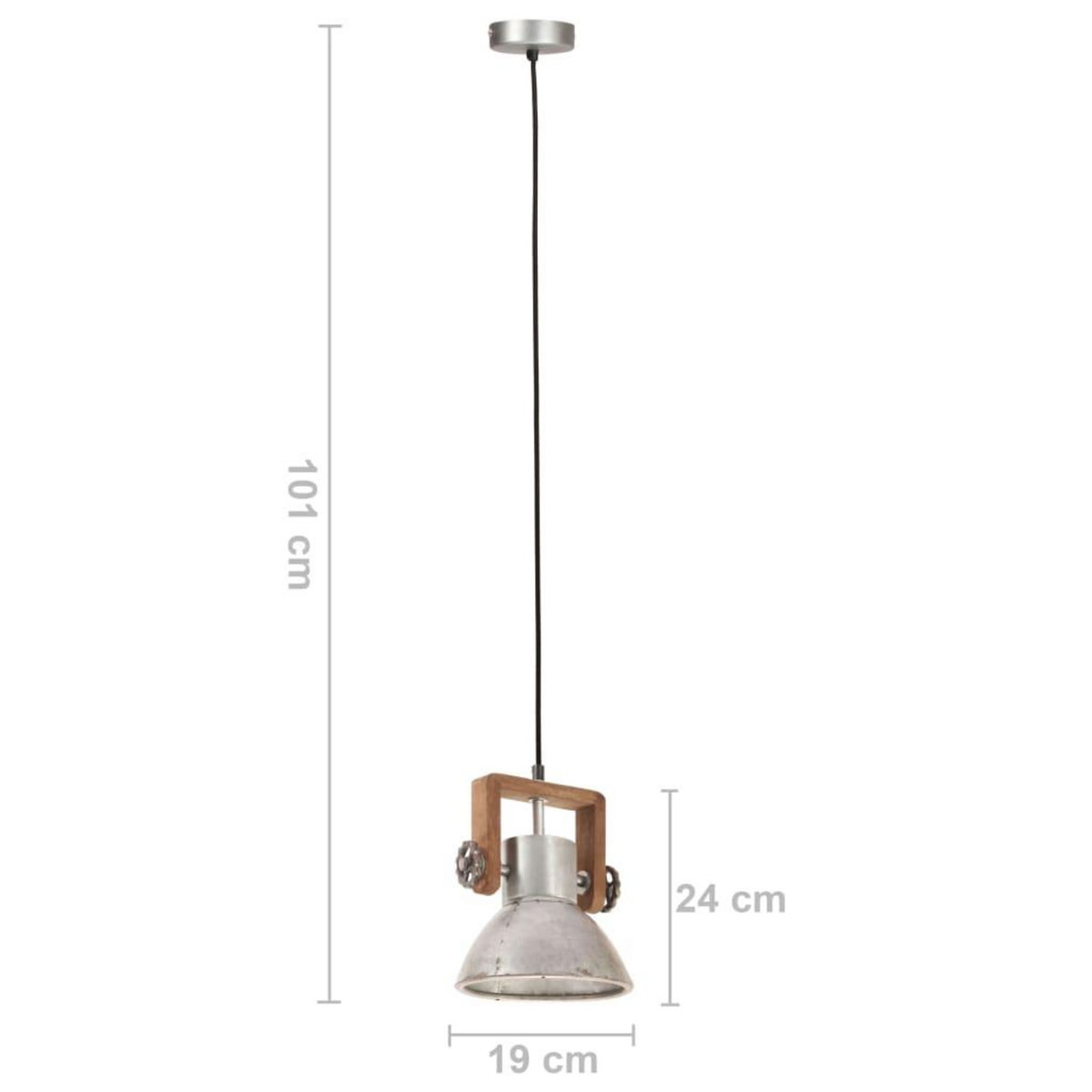 VIDAXL Lampe suspendue industrielle 25 W Argente Rond 19 cm E27