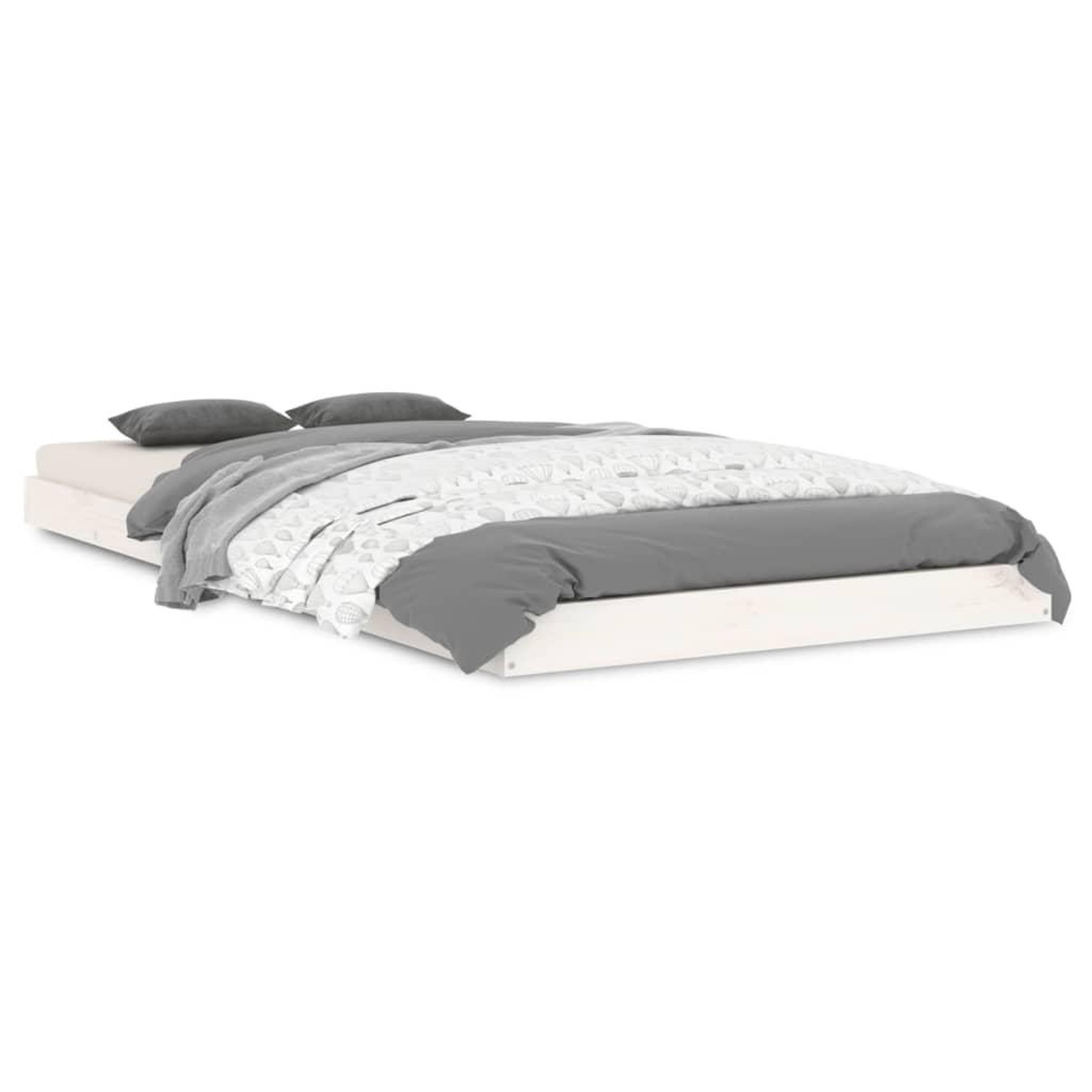 Voir la diapositive 2 : VIDAXL Cadre de lit sans matelas blanc 90x190 cm bois de pin massif