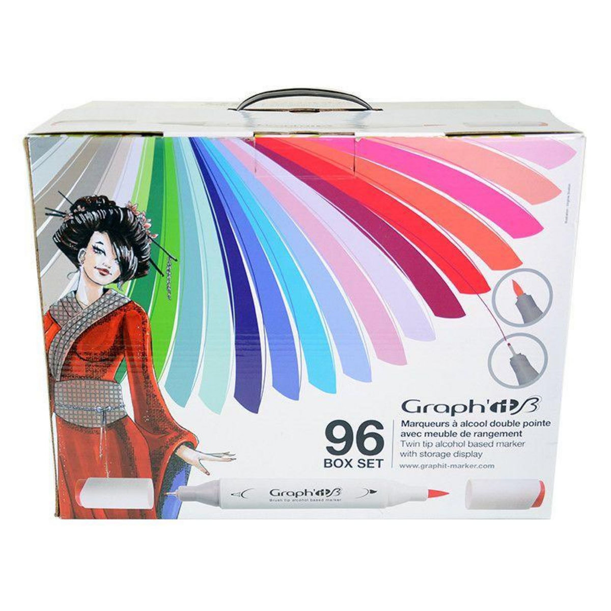 Graph it Coffret 96 marqueurs Graph'It Brush & Extra Fine + présentoir