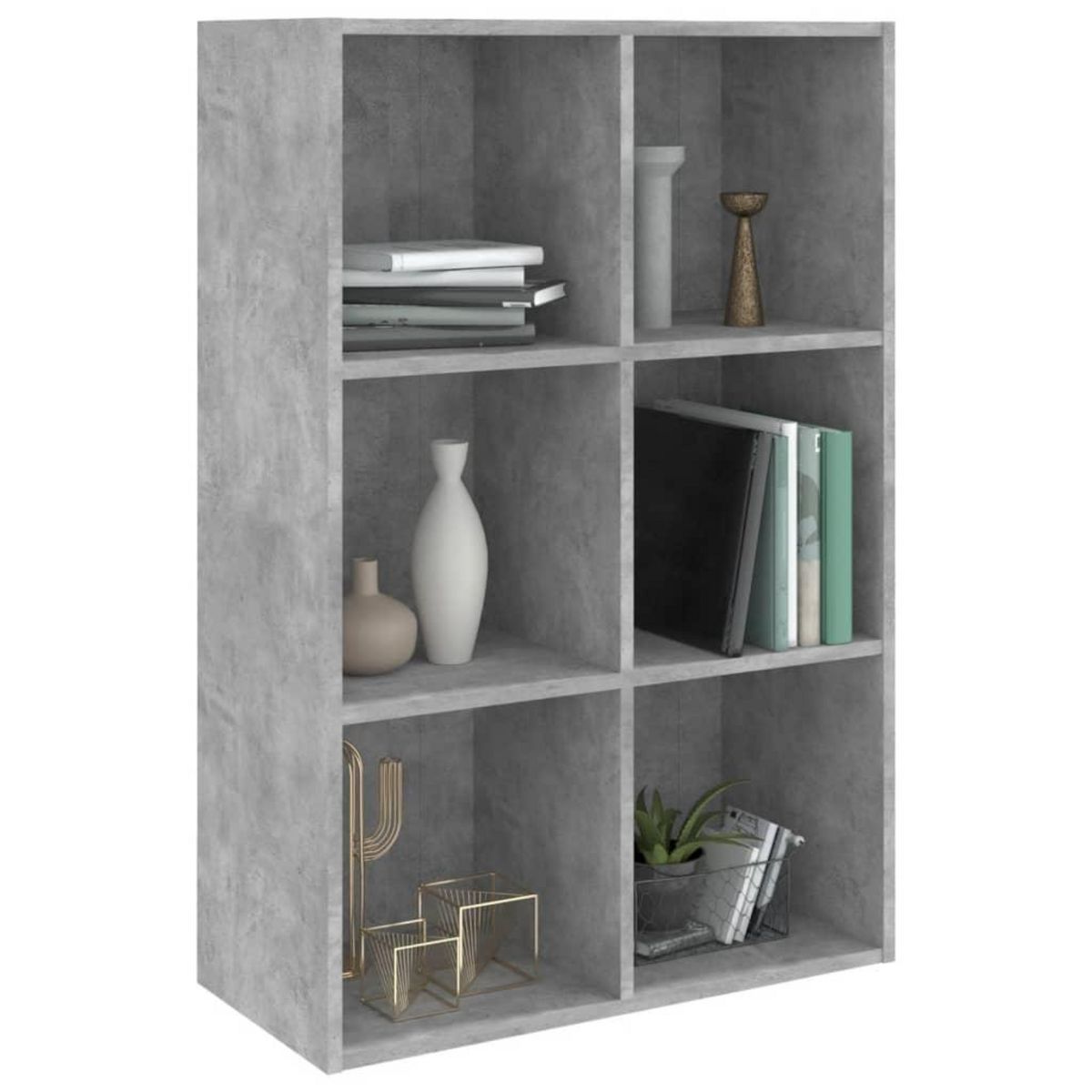 VIDAXL Bibliotheque/Buffet gris beton 66x30x98 cm bois d'ingenierie