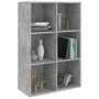Voir la diapositive 3 : VIDAXL Bibliotheque/Buffet gris beton 66x30x98 cm bois d'ingenierie