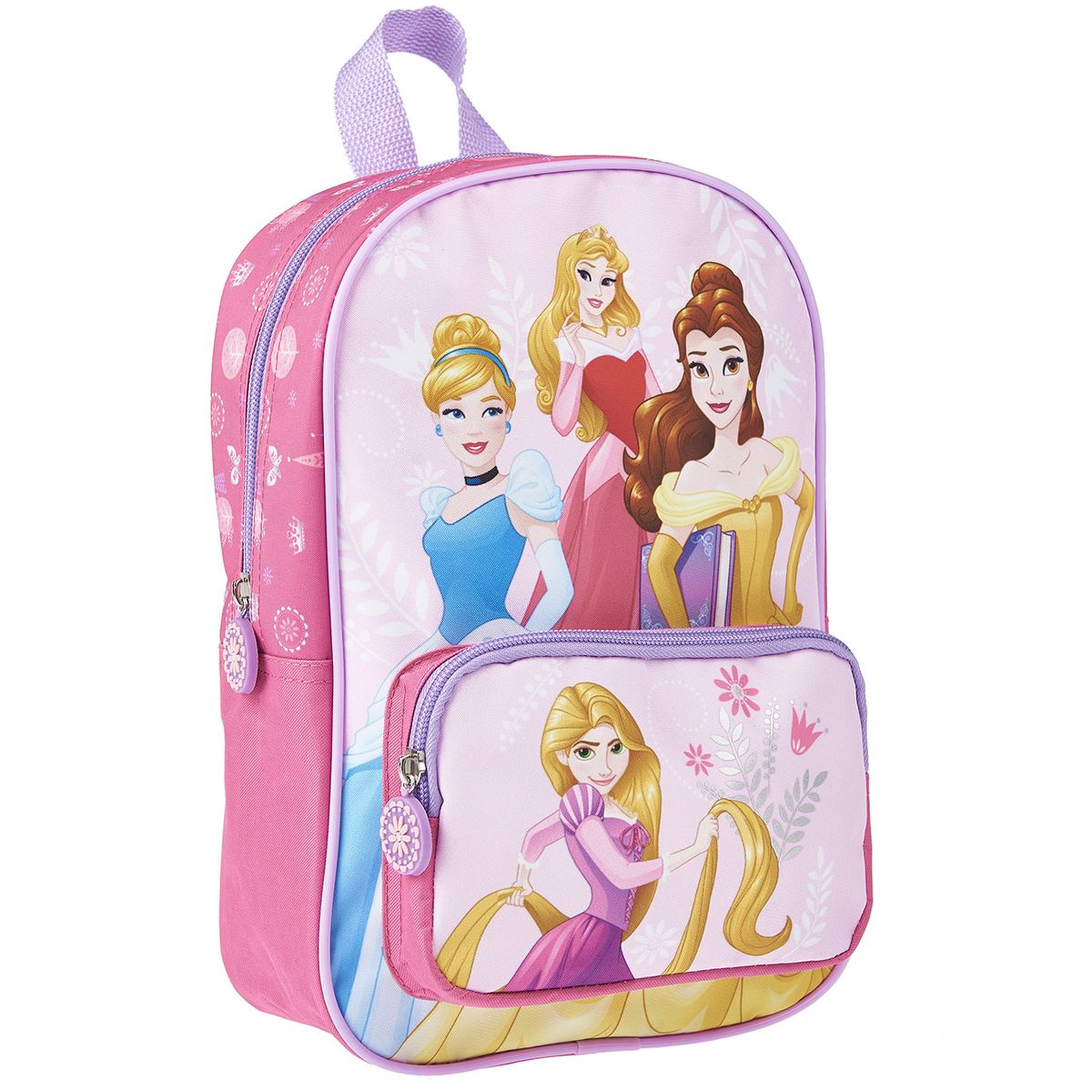 Voir la diapositive 2 : DISNEY Sac maternelle rose avec pochette avant Princesses Disney
