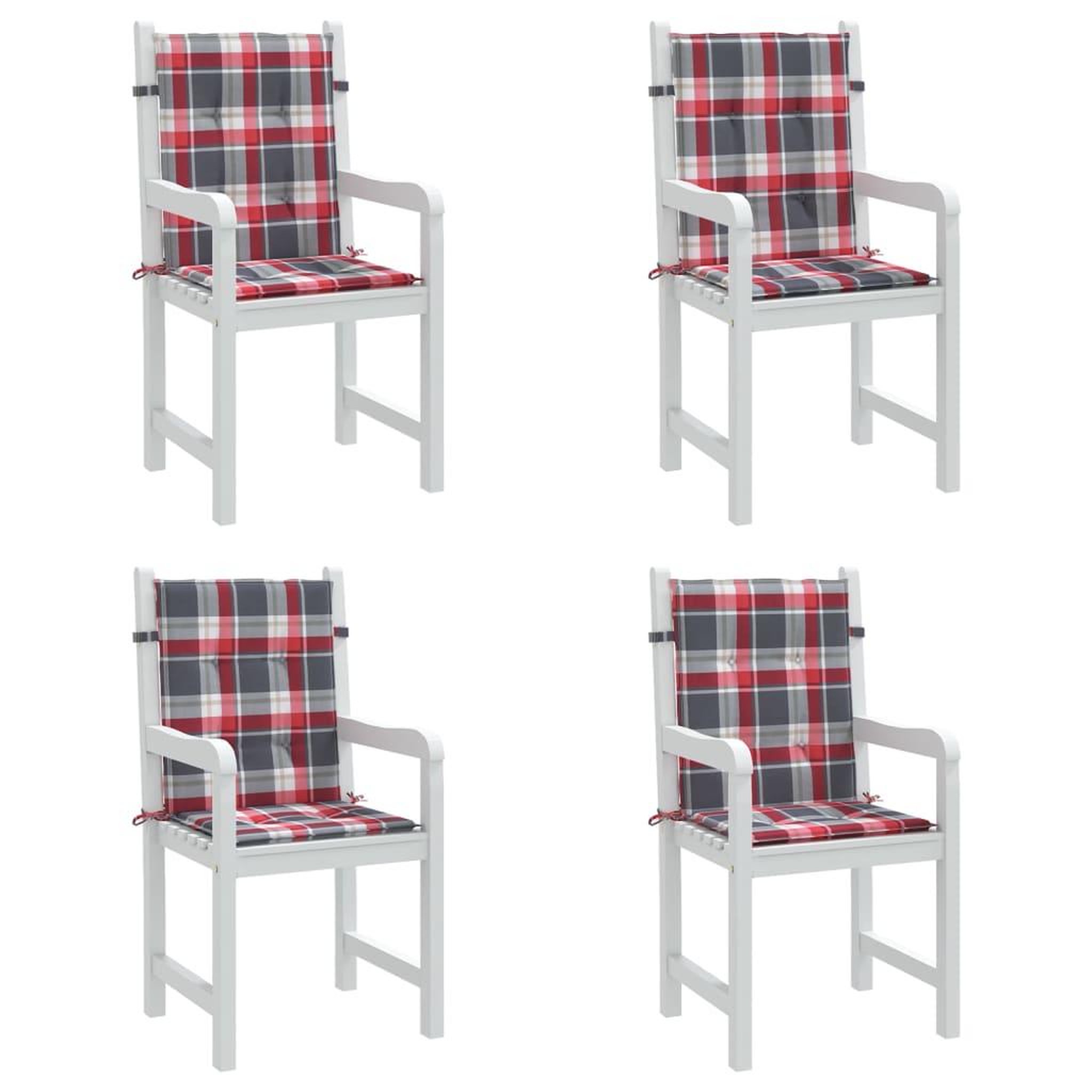 Voir la diapositive 4 : VIDAXL Coussins de chaise de jardin a dossier bas lot de 4