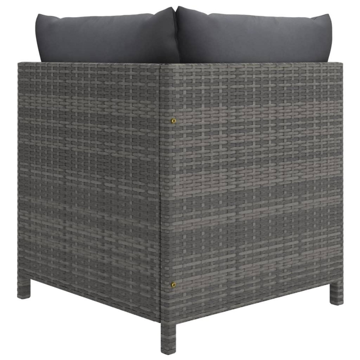 VIDAXL Canape d'angle sectionnel avec coussins Gris Resine tressee
