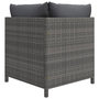 Voir la diapositive 4 : VIDAXL Canape d'angle sectionnel avec coussins Gris Resine tressee