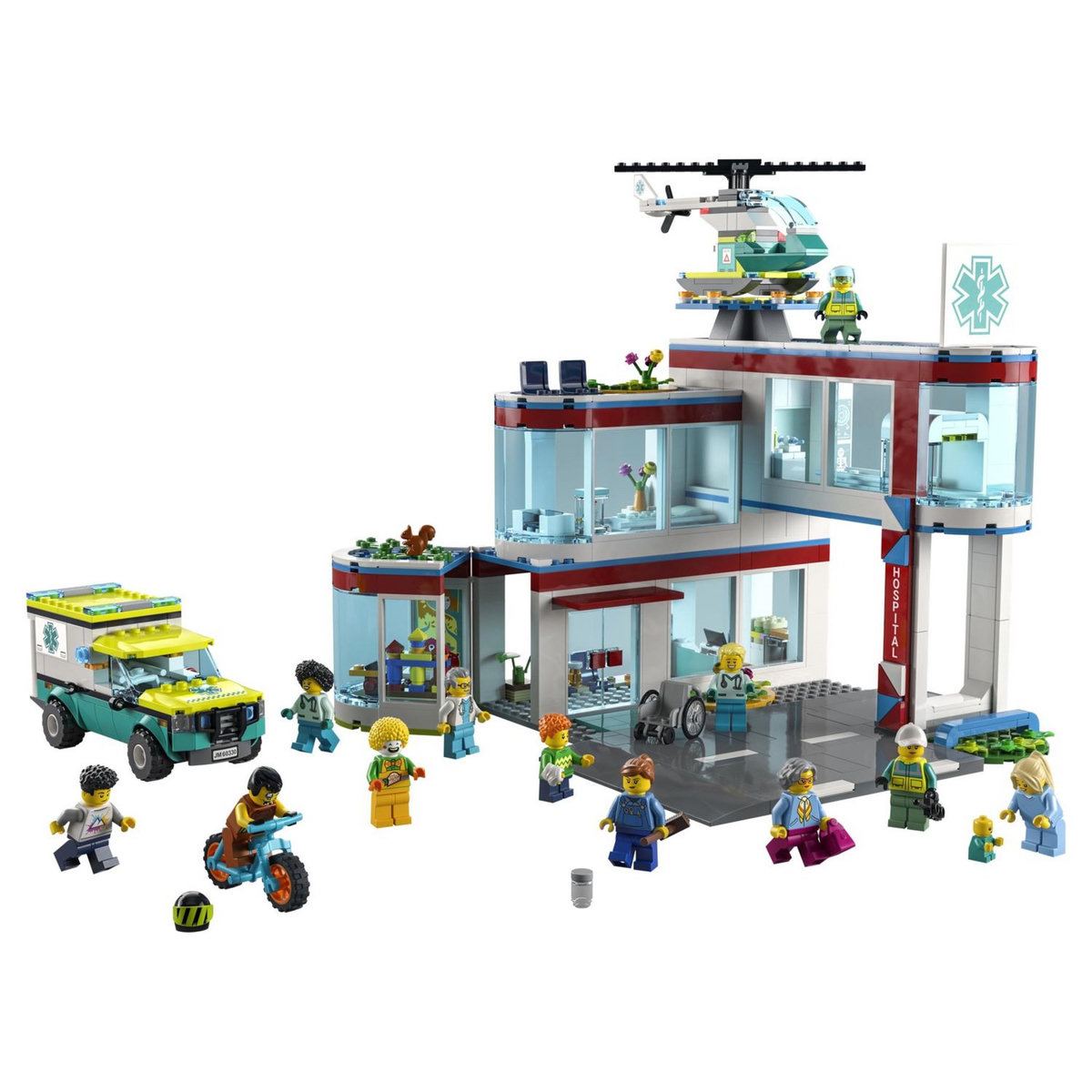 LEGO City 60330 L&rsquo;Hôpital, Set de Construction avec Jouet Ambulance pour Enfant dès 7 Ans