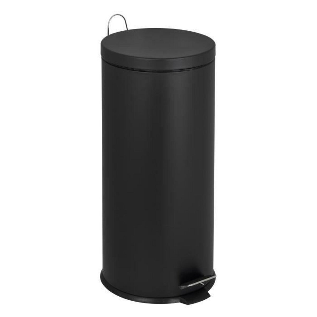 BATIMEX Poubelle de cuisine à pédale basique chic cylindrique 30L URBAN Noir mat en acier inox avec seau