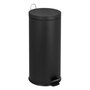 Voir la diapositive 1 : BATIMEX Poubelle de cuisine à pédale basique chic cylindrique 30L URBAN Noir mat en acier inox avec seau