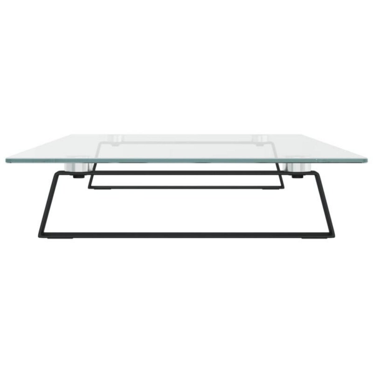 VIDAXL Support de moniteur noir 80x35x8 cm verre trempé et métal