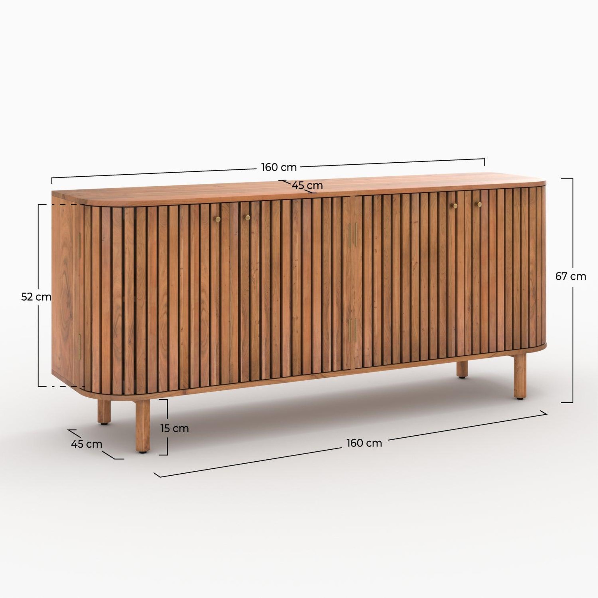 Voir la diapositive 4 : MAISON PAVANE Buffet en bois d'acacia 4 portes-paola