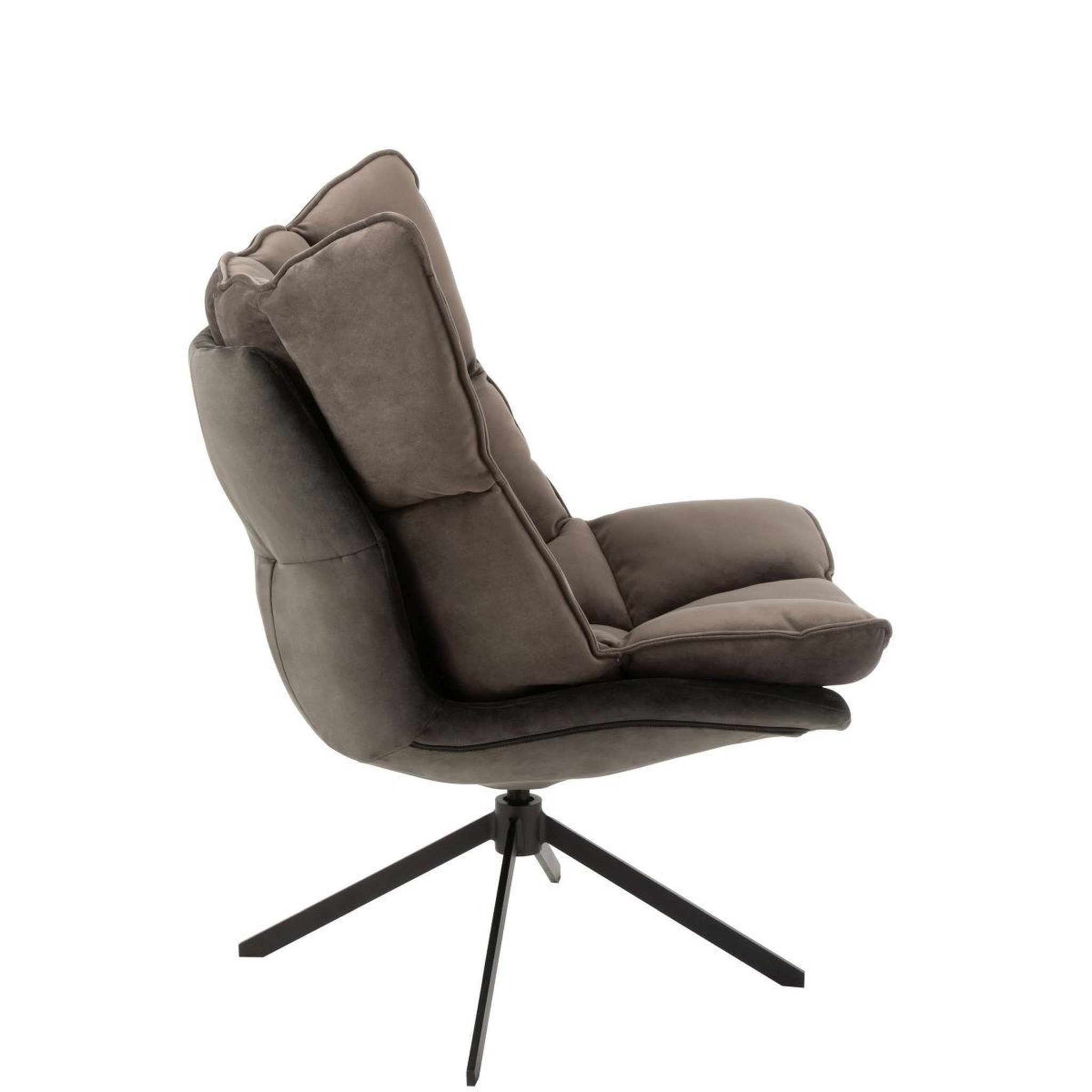 Voir la diapositive 3 : J-LINE Fauteuil Design Avec Coussin  Relax  92cm Gris