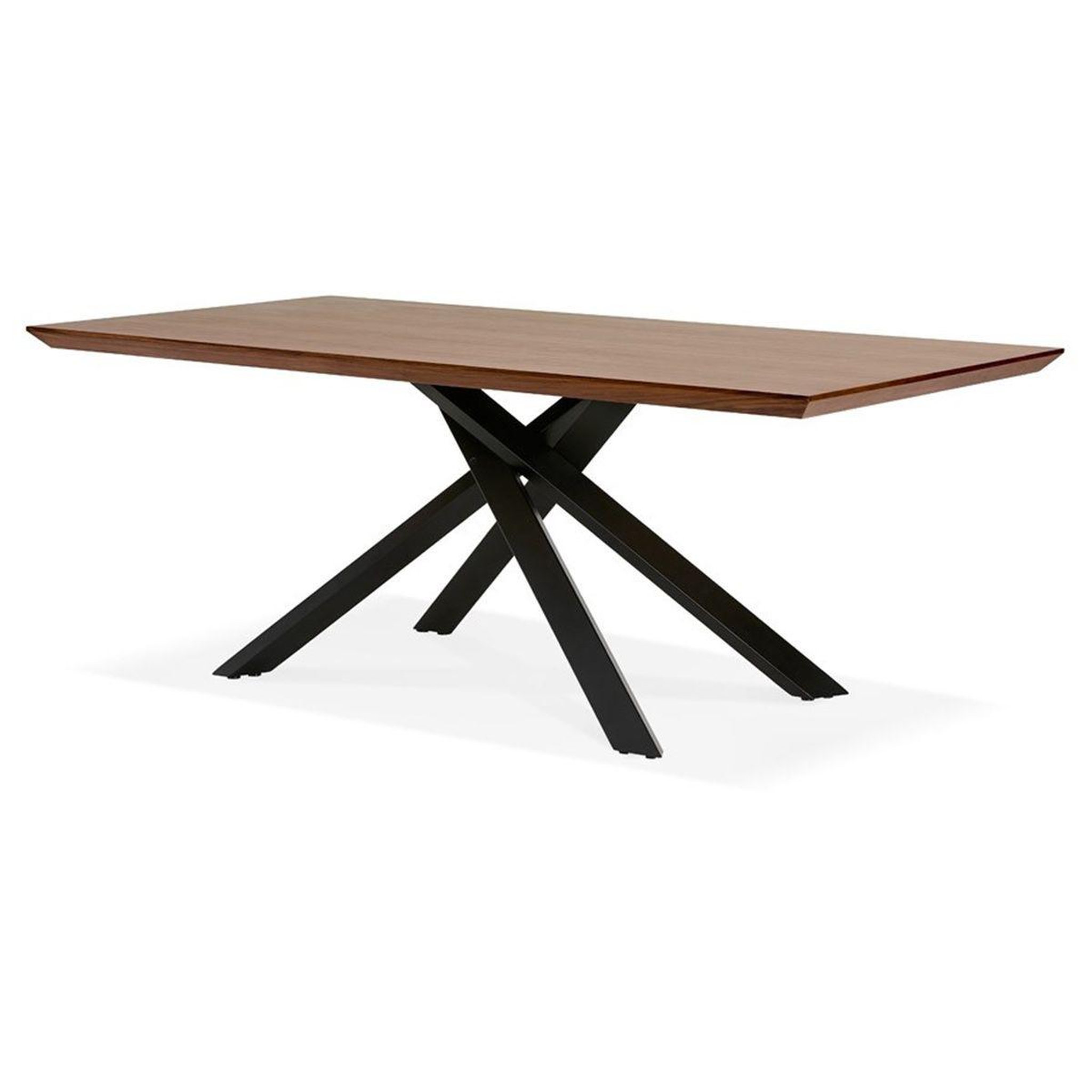 Voir la diapositive 4 : Paris Prix Table à manger en bois  laby  200cm noyer & noir
