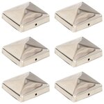 VIDAXL Bouchons de poteau de cloture pyramidaux 6 pcs Inox 71x71 mm