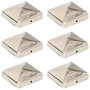 Voir la diapositive 1 : VIDAXL Bouchons de poteau de cloture pyramidaux 6 pcs Inox 71x71 mm