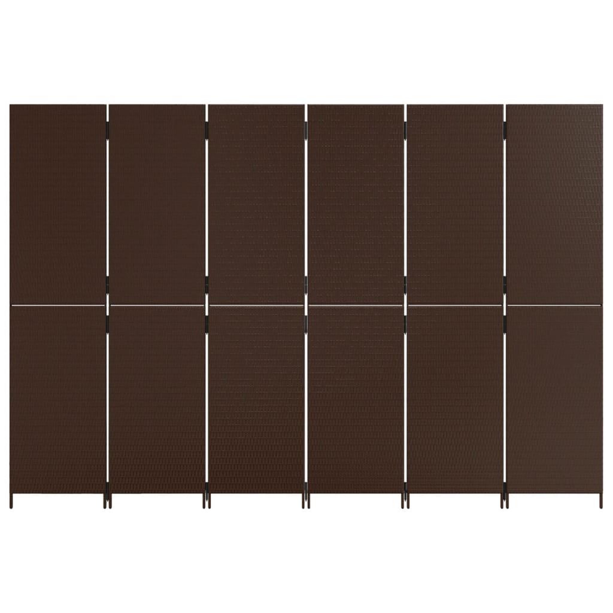 Voir la diapositive 5 : VIDAXL Cloison de separation 6 panneaux marron resine tressee