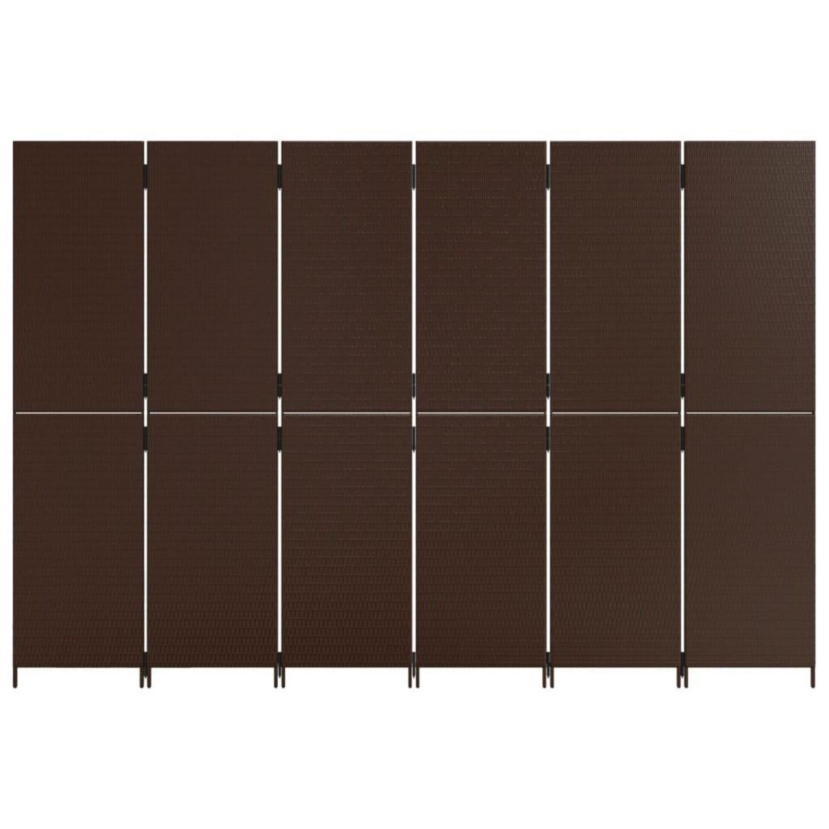 VIDAXL Cloison de separation 6 panneaux marron resine tressee