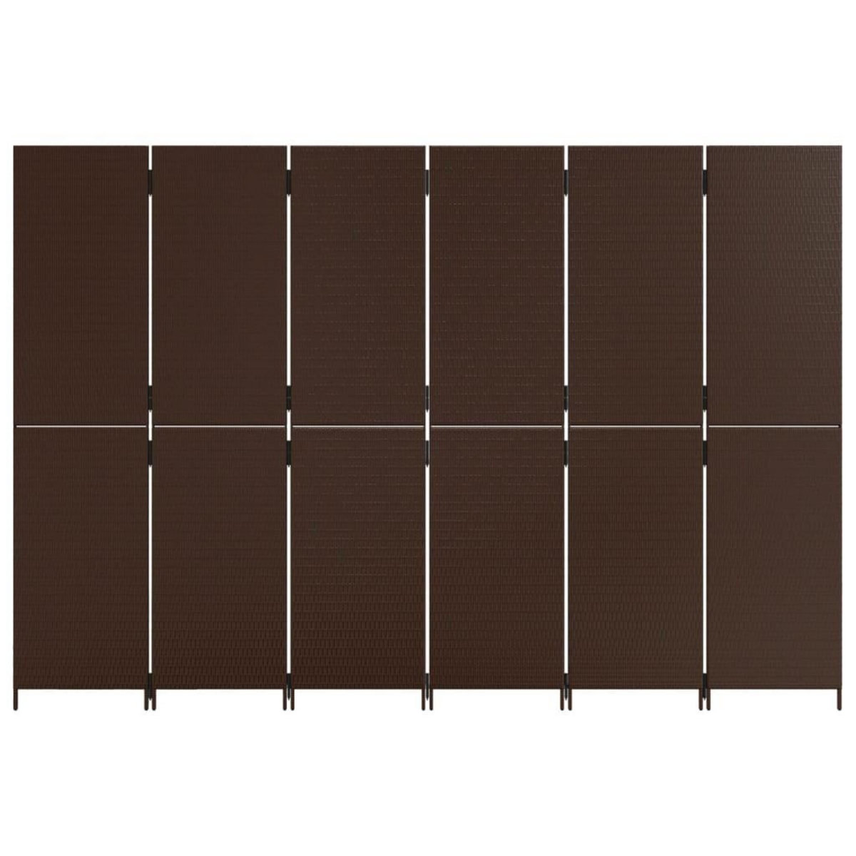 VIDAXL Cloison de separation 6 panneaux marron resine tressee