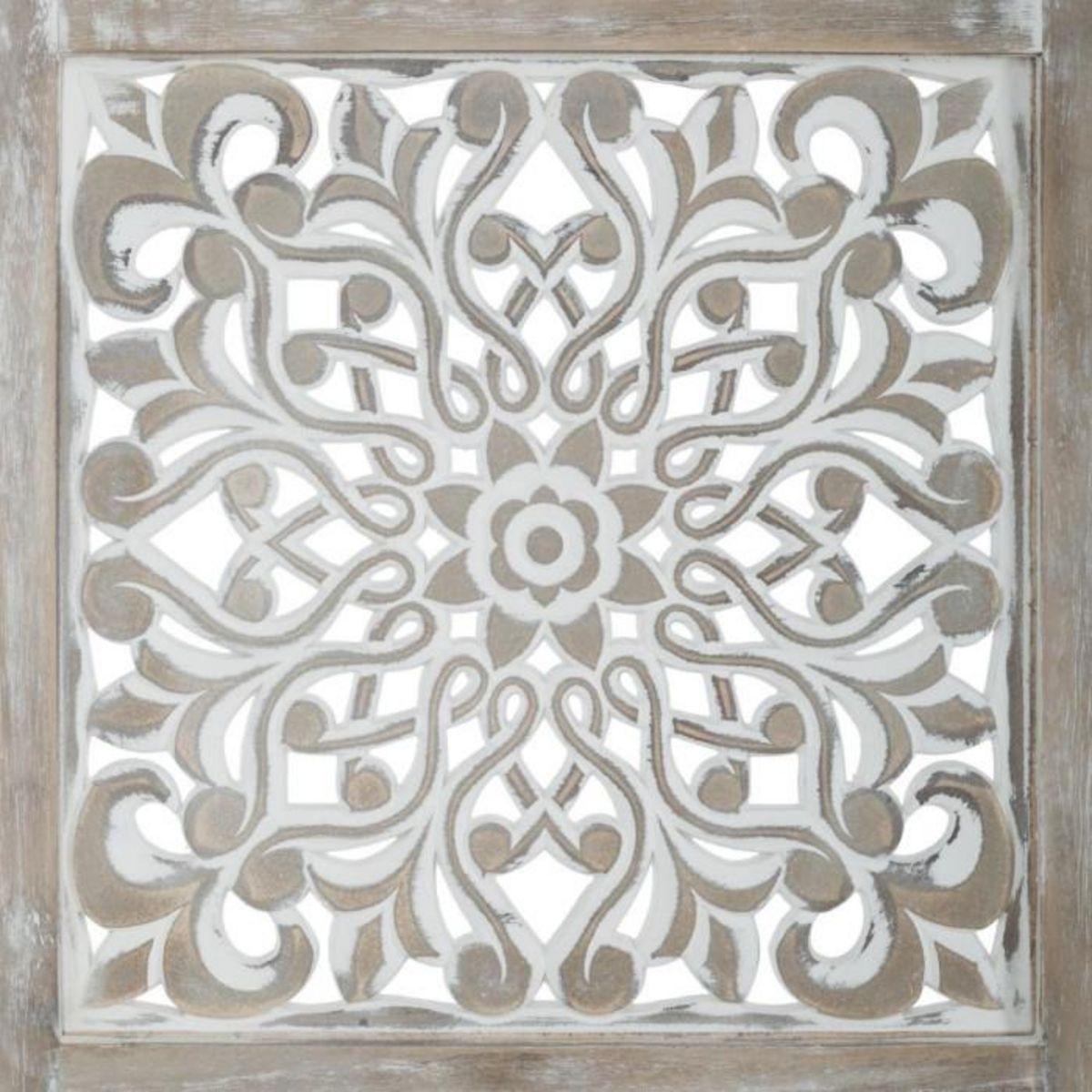 ATMOSPHERA Paravent en Bois  Etnik  120x169cm Blanc