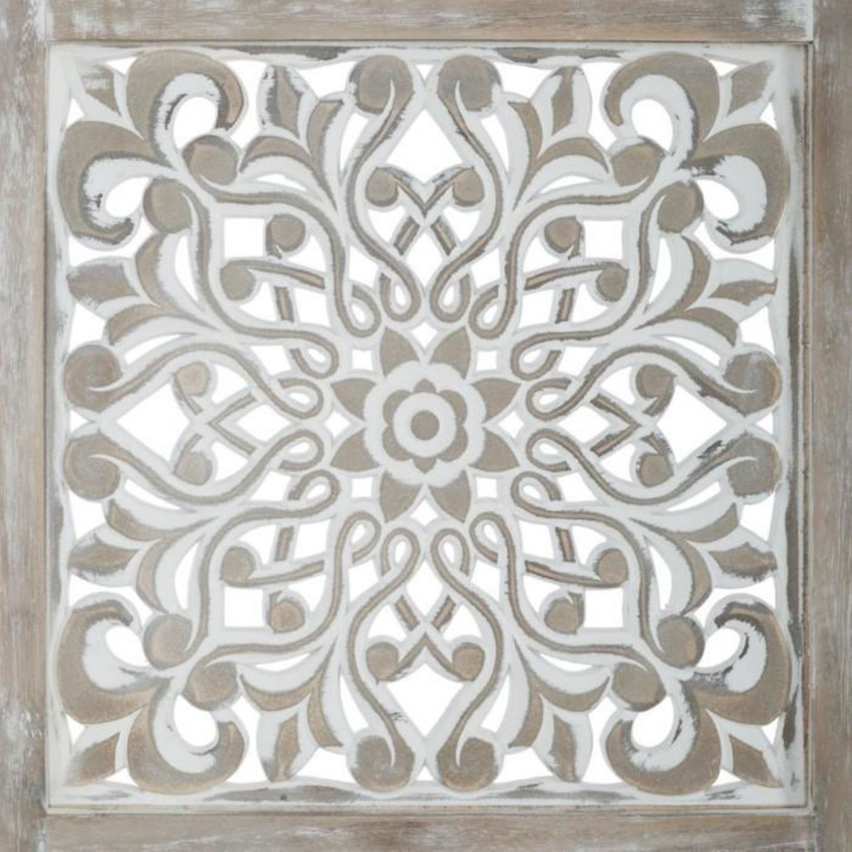 ATMOSPHERA Paravent en Bois  Etnik  120x169cm Blanc