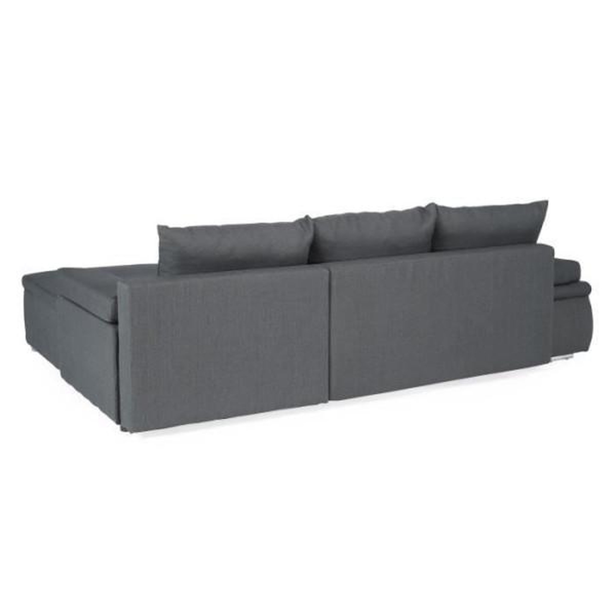 Voir la diapositive 6 : MARKET24 CELINA Canapé d'angle réversible convertible 3 places + Coffre de rangement - Tissu gris - L 274 x P 184 cm