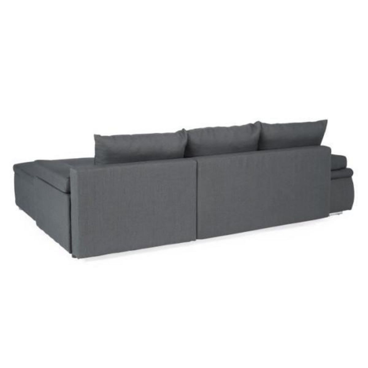 MARKET24 CELINA Canapé d'angle réversible convertible 3 places + Coffre de rangement - Tissu gris - L 274 x P 184 cm