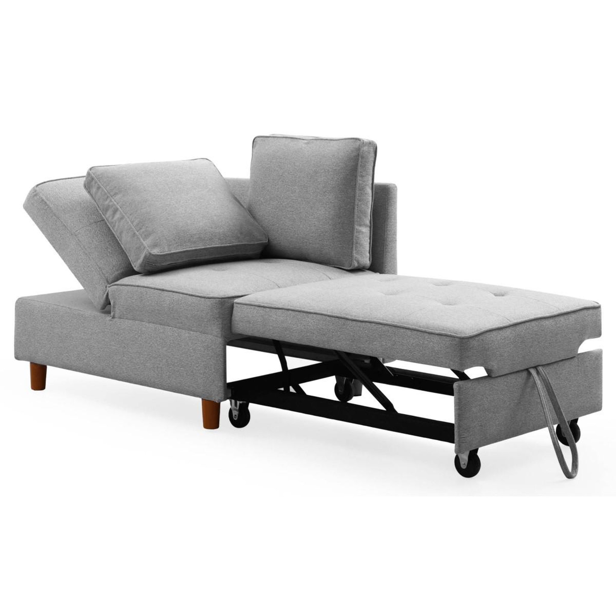 Voir la diapositive 4 : Paris Prix Banquette 2 places convertible  théo  107cm gris