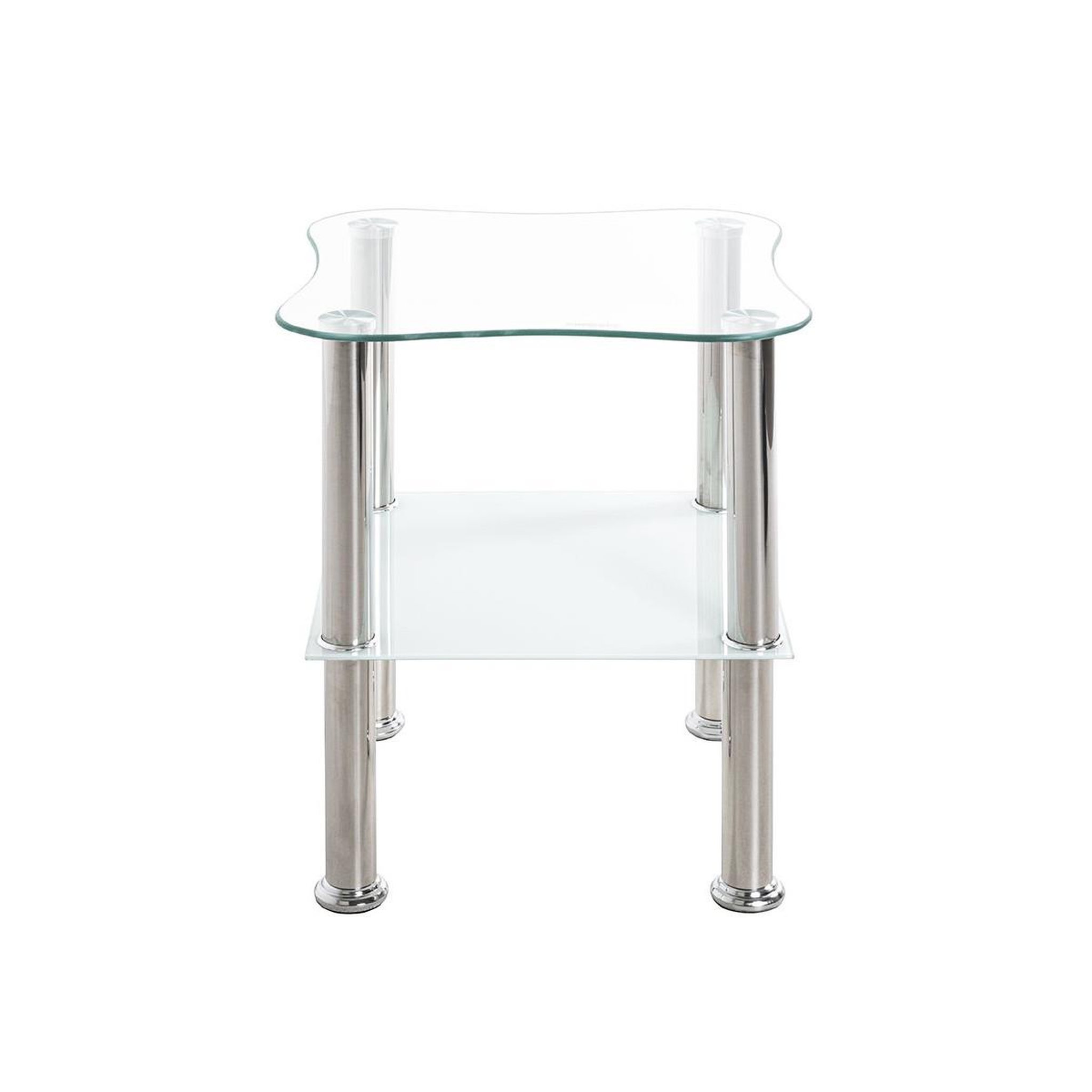 Voir la diapositive 2 : Paris Prix Table d'appoint en verre  henia  47cm blanc