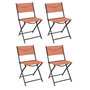 Voir la diapositive 1 : Paris Prix Lot de 4 Chaises Pliables  Jardin  79cm Terracotta