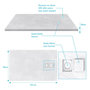 Voir la diapositive 4 : Receveur pour douche à l'italienne extra plat aspect ardoise blanc 80x120 cm - STONE 2