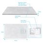 Voir la diapositive 4 : Receveur pour douche à l'italienne extra plat aspect ardoise blanc 80x120 cm - STONE 2