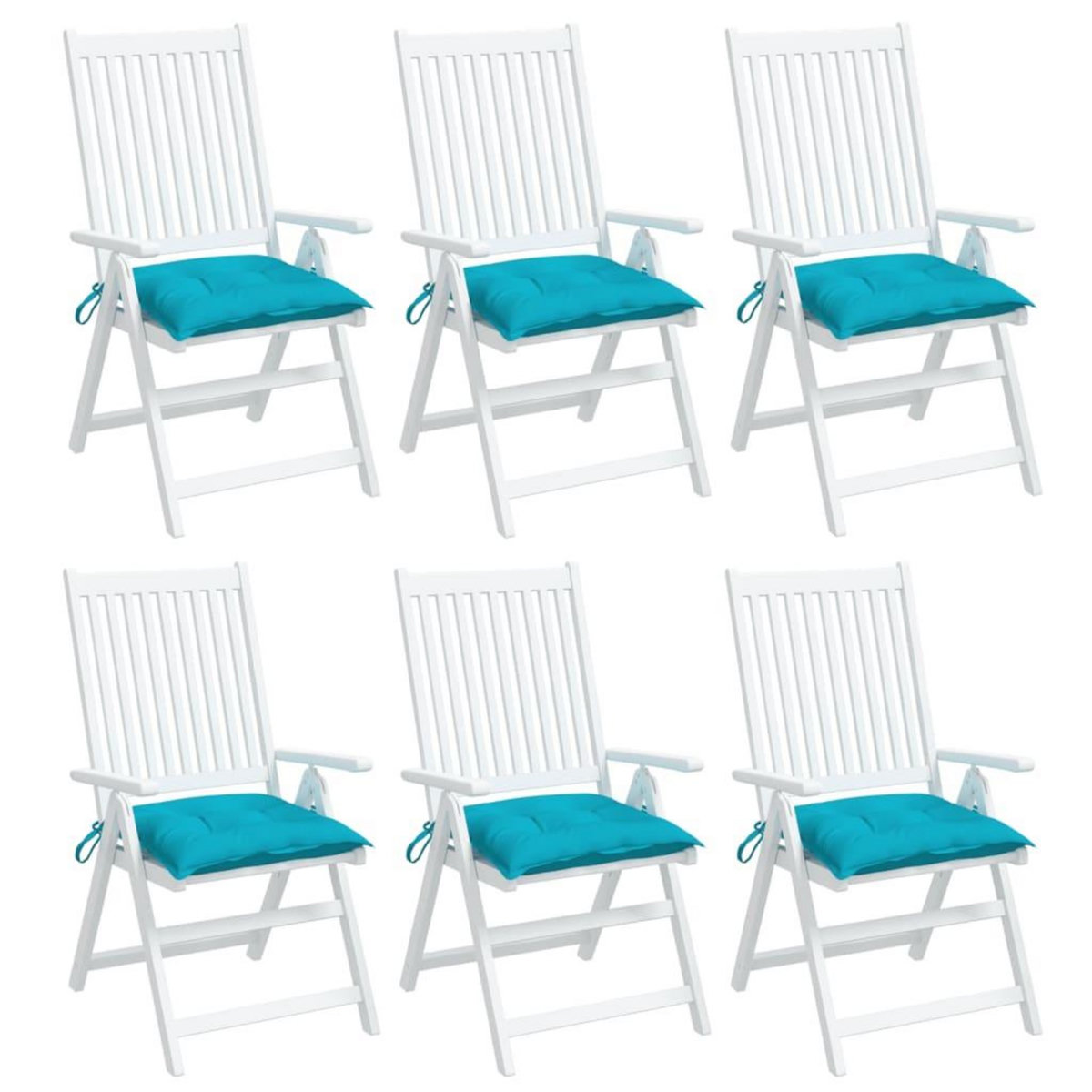 VIDAXL Coussins de chaise lot de 6 turquoise 40x40x7 cm tissu