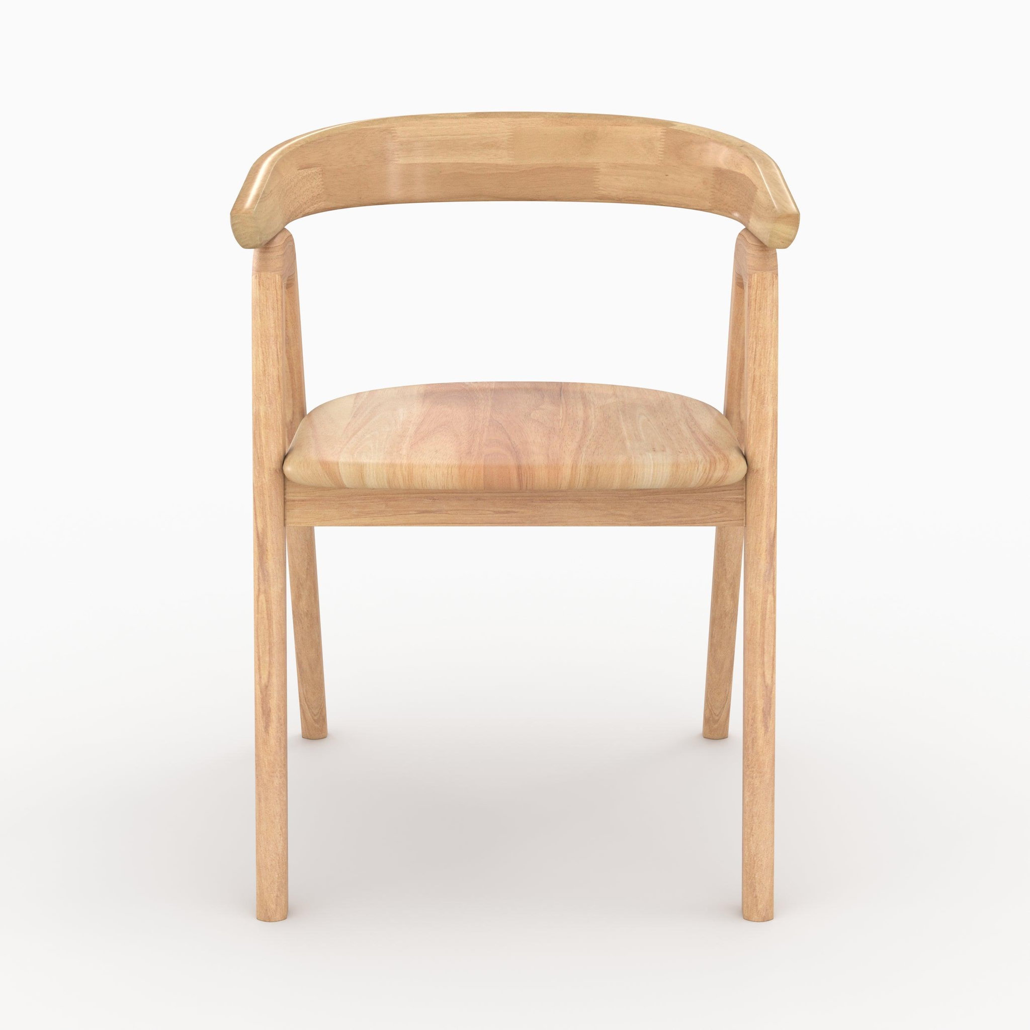 Voir la diapositive 3 : MAISON PAVANE Chaise en bois d'hévéa clair avec accoudoirs-hawa