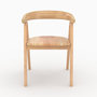 Voir la diapositive 3 : MAISON PAVANE Chaise en bois d'hévéa clair avec accoudoirs-Hawa