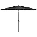 VIDAXL Parasol de jardin a 3 niveaux avec mat en aluminium anthracite